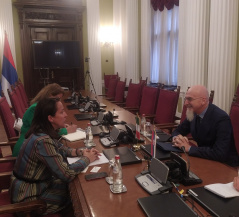 31 August 2022 National Assembly Deputy Speaker Snezana Paunovic in meeting with Italian Ambassador to Serbia 